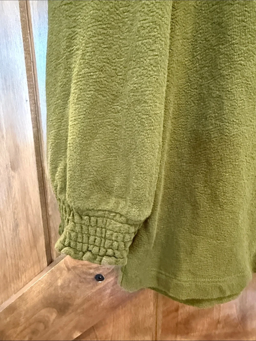 J. Crew Olive Textured Long Sleeve Top Size Medium